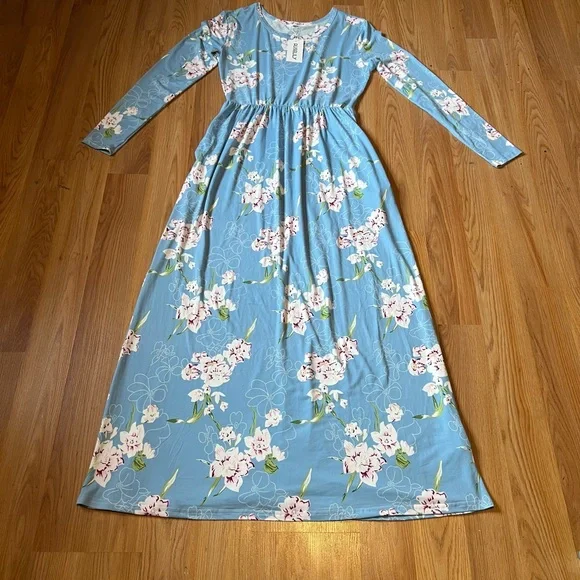 Dresses | Auselily Womans Long Sleeve Floral Maxi Dress | Poshmark
